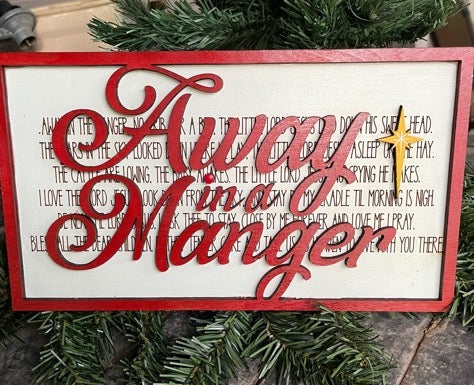 Away in a Manger: Laser Cut Wood Wall Decor