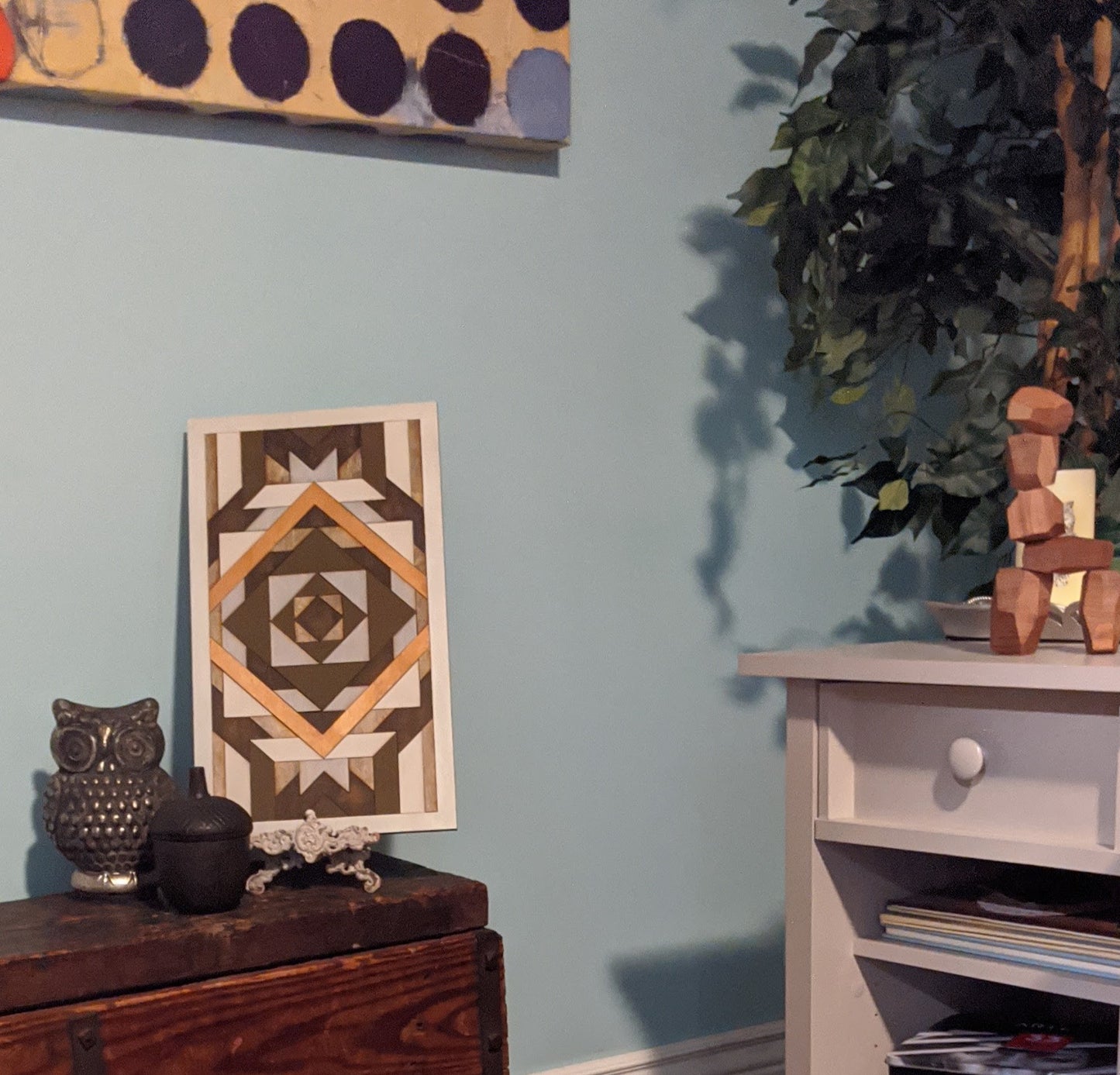 Spinning Center Square Rectangular Barn Quilt