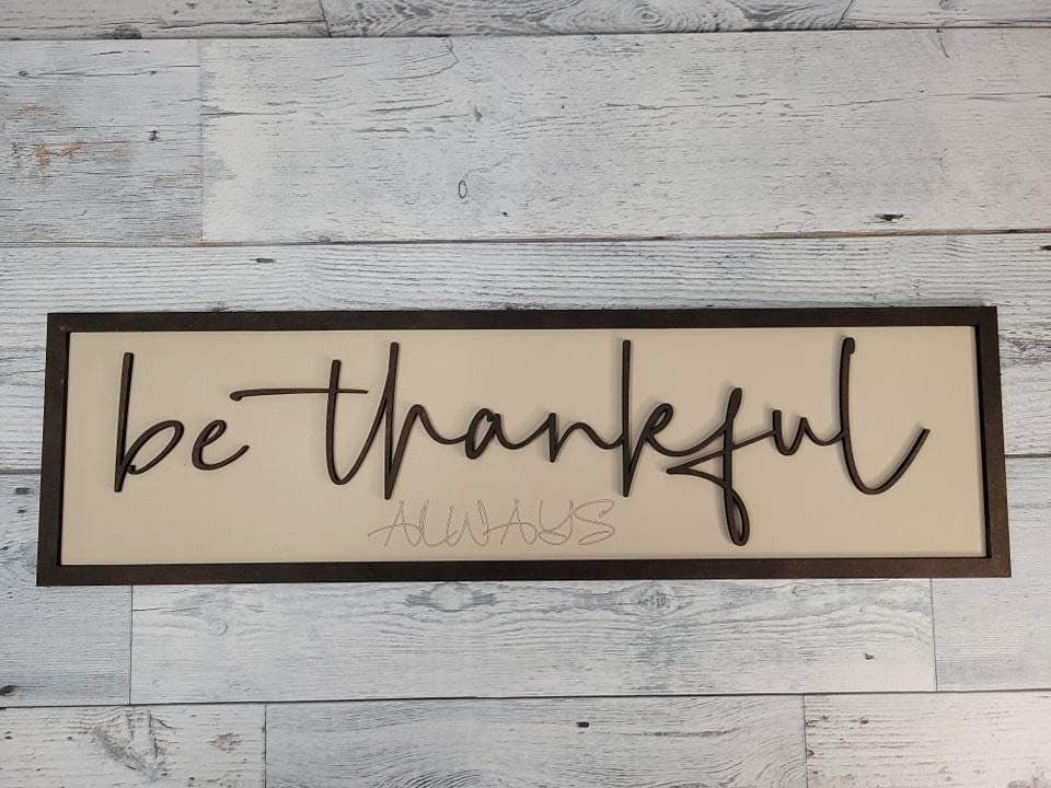 Layered Fall Thanksgiving Thankful Grateful DUO SVG Home Decor Shelf Sitter Sign
