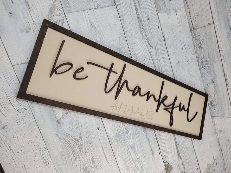 Layered Fall Thanksgiving Thankful Grateful DUO SVG Home Decor Shelf Sitter Sign