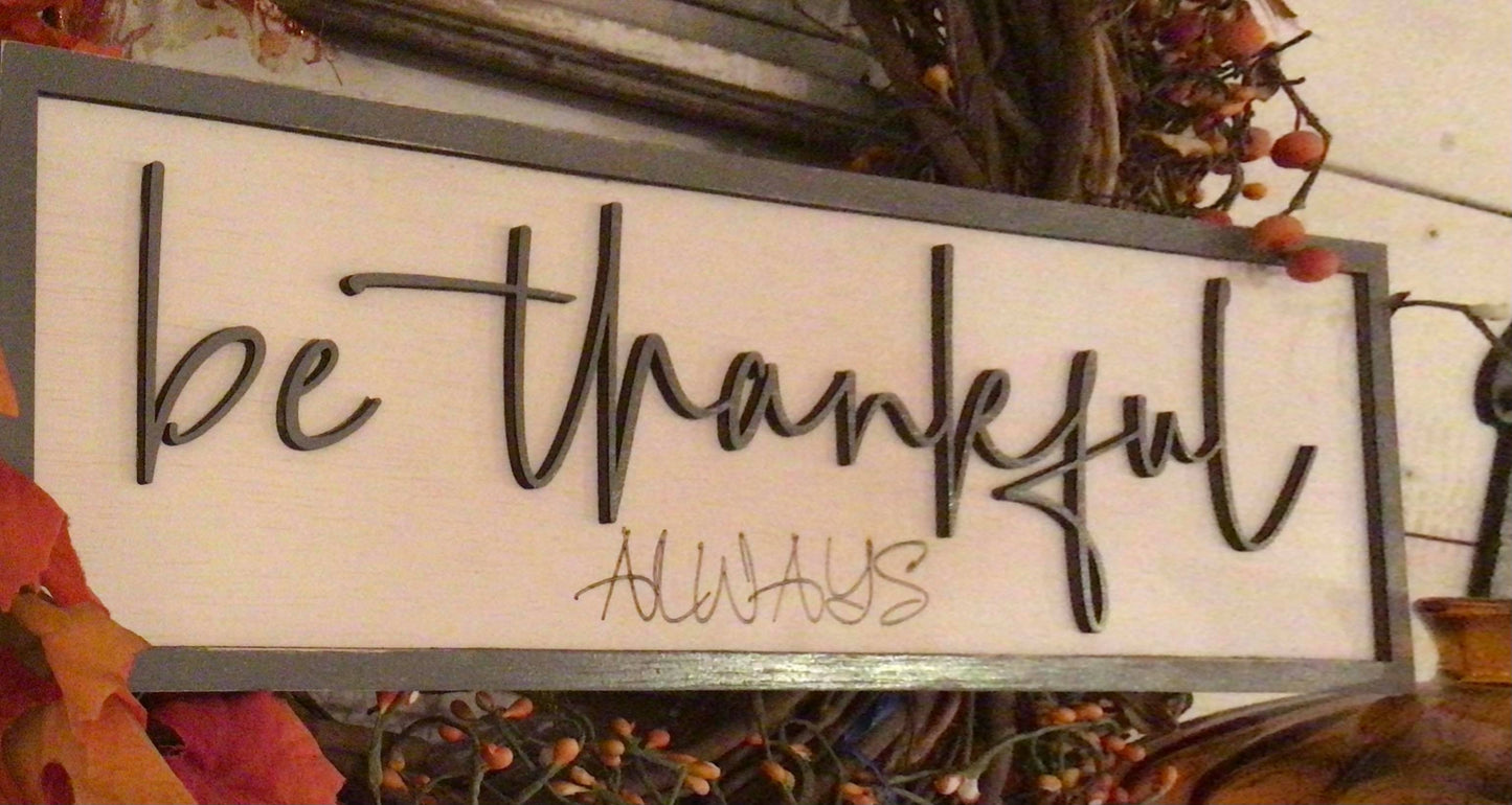 Layered Fall Thanksgiving Thankful Grateful DUO SVG Home Decor Shelf Sitter Sign