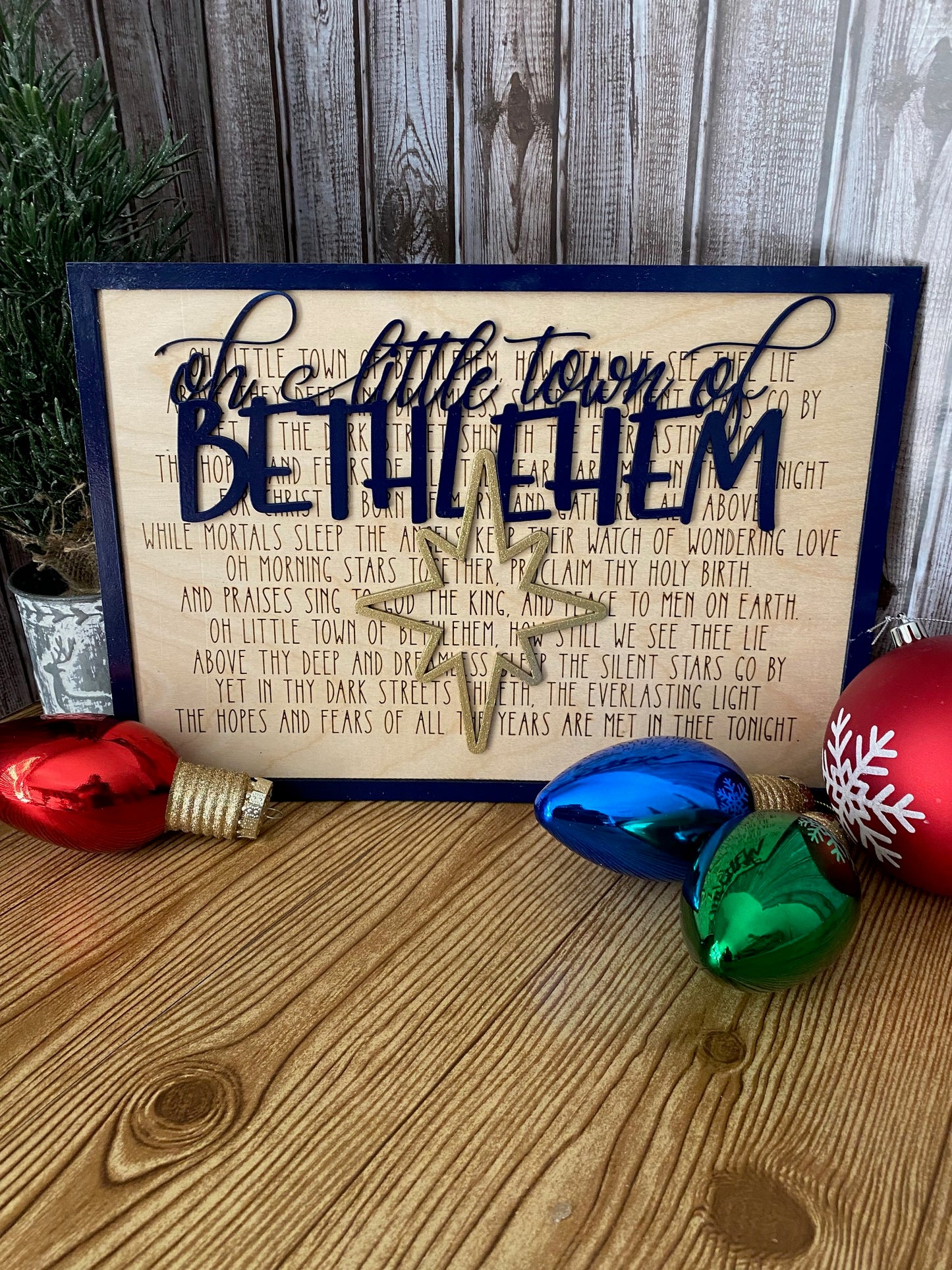 Layered Christmas Carol: Oh Little Town of Bethlehem SVG File Laser Ready