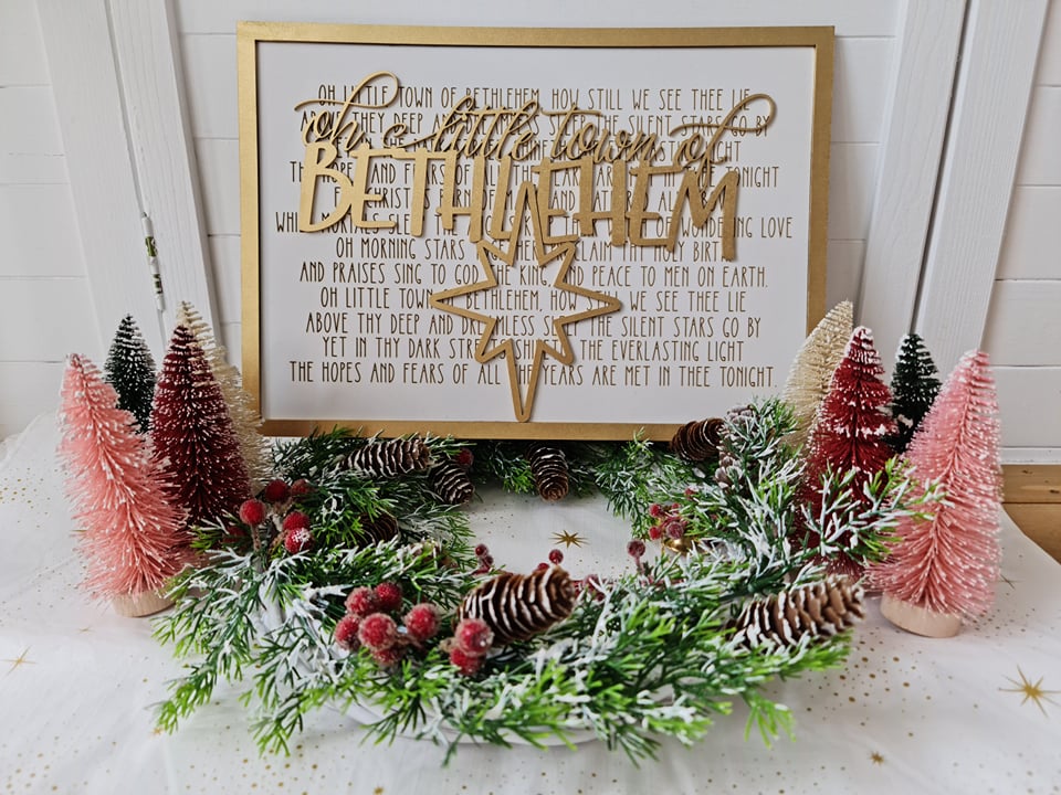 Set of 6 Christmas Carol Signs Glowforge Laser Ready Files SVG