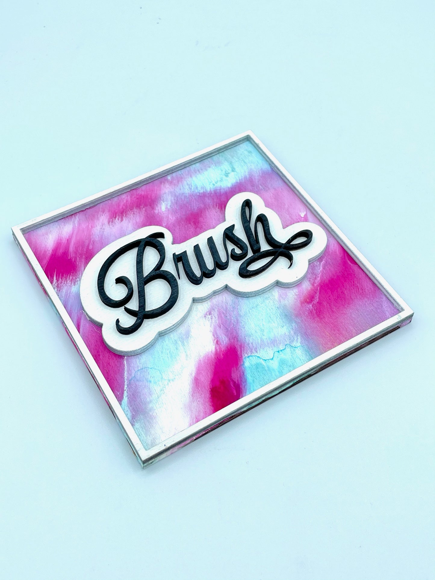 Set of 4 Square Layered Bathroom SIgns SVG Laser Ready File GLOWFORGE