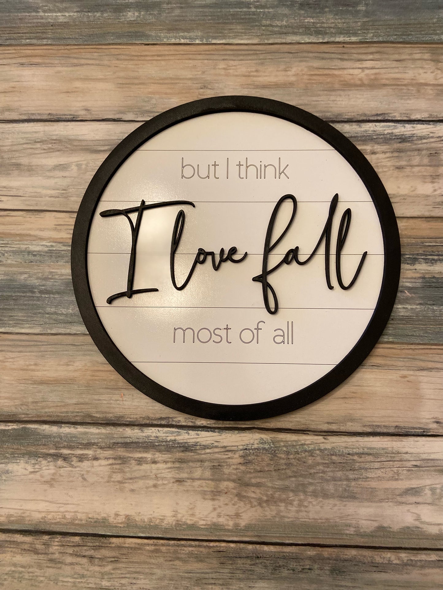 Love Fall Round Sign Duo Shiplap SVG Glowforge Laser Ready File