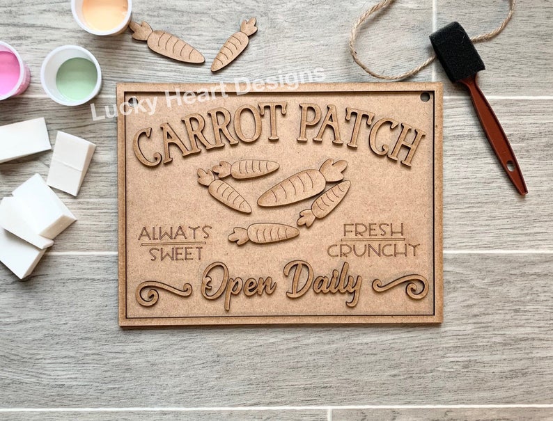 Carrot Patch Easter Door Hanger