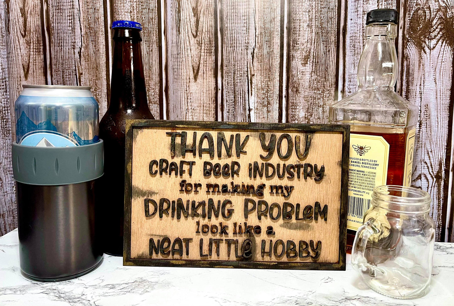 Layered Sign and Keychains: Craft Beer Hobby SVG File Laser Ready Glowforge