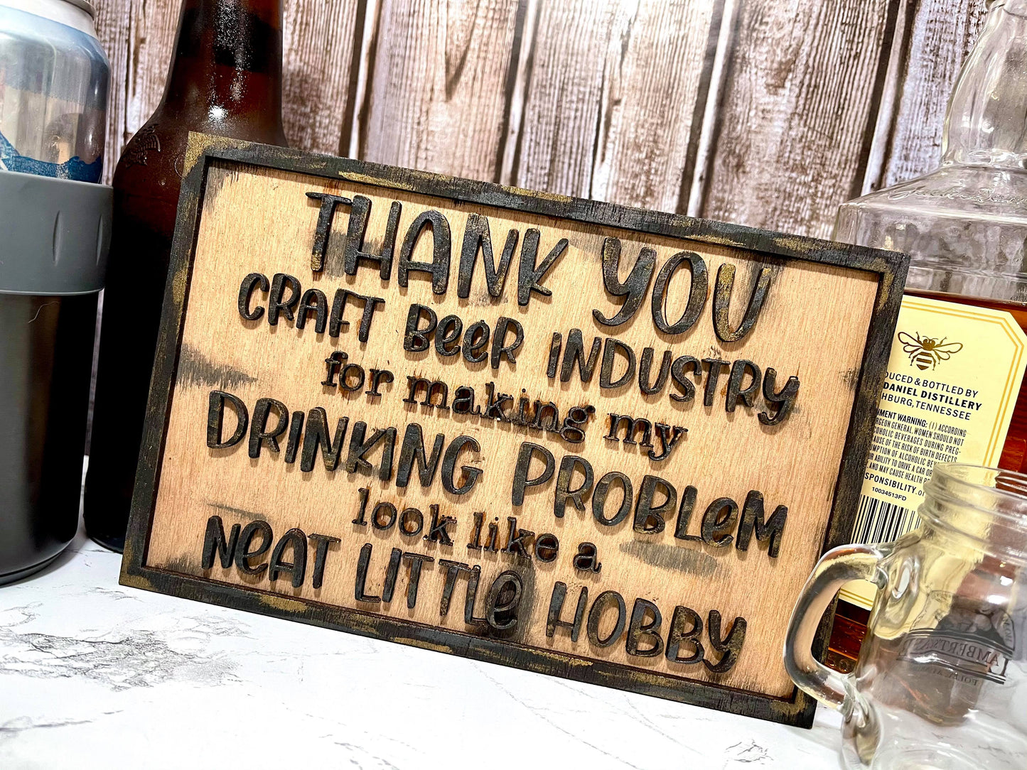 Layered Sign and Keychains: Craft Beer Hobby SVG File Laser Ready Glowforge