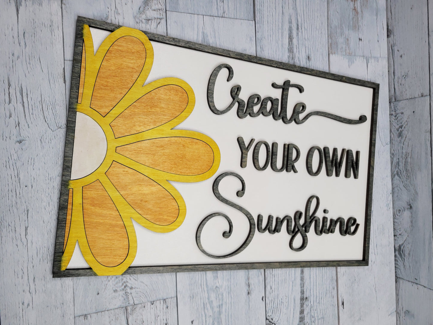 Create Your Own Sunshine SVG Layered Sign with Daisy Glowforge Ready