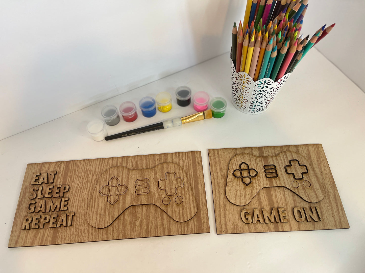 Set of 2 Video Gamer SVG DIY Kit Laser Ready File GLOWFORGE