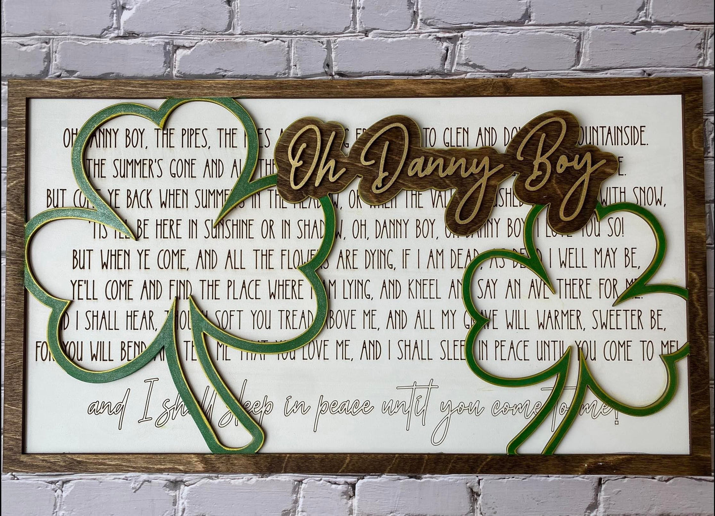 Layered Song: Oh Danny Boy Irish Song Laser Ready File SVG