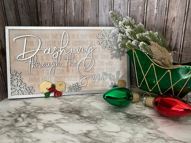 Layered Christmas Carol: Dashing Through the Snow Jingle Bells SVG File Laser Ready
