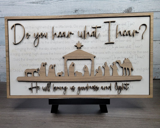 Layered Christmas Carol:Do you Hear what I Hear SVG File Laser Glowforge Ready
