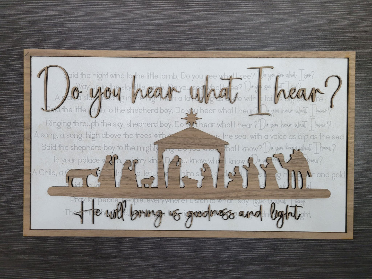Layered Christmas Carol:Do you Hear what I Hear SVG File Laser Glowforge Ready