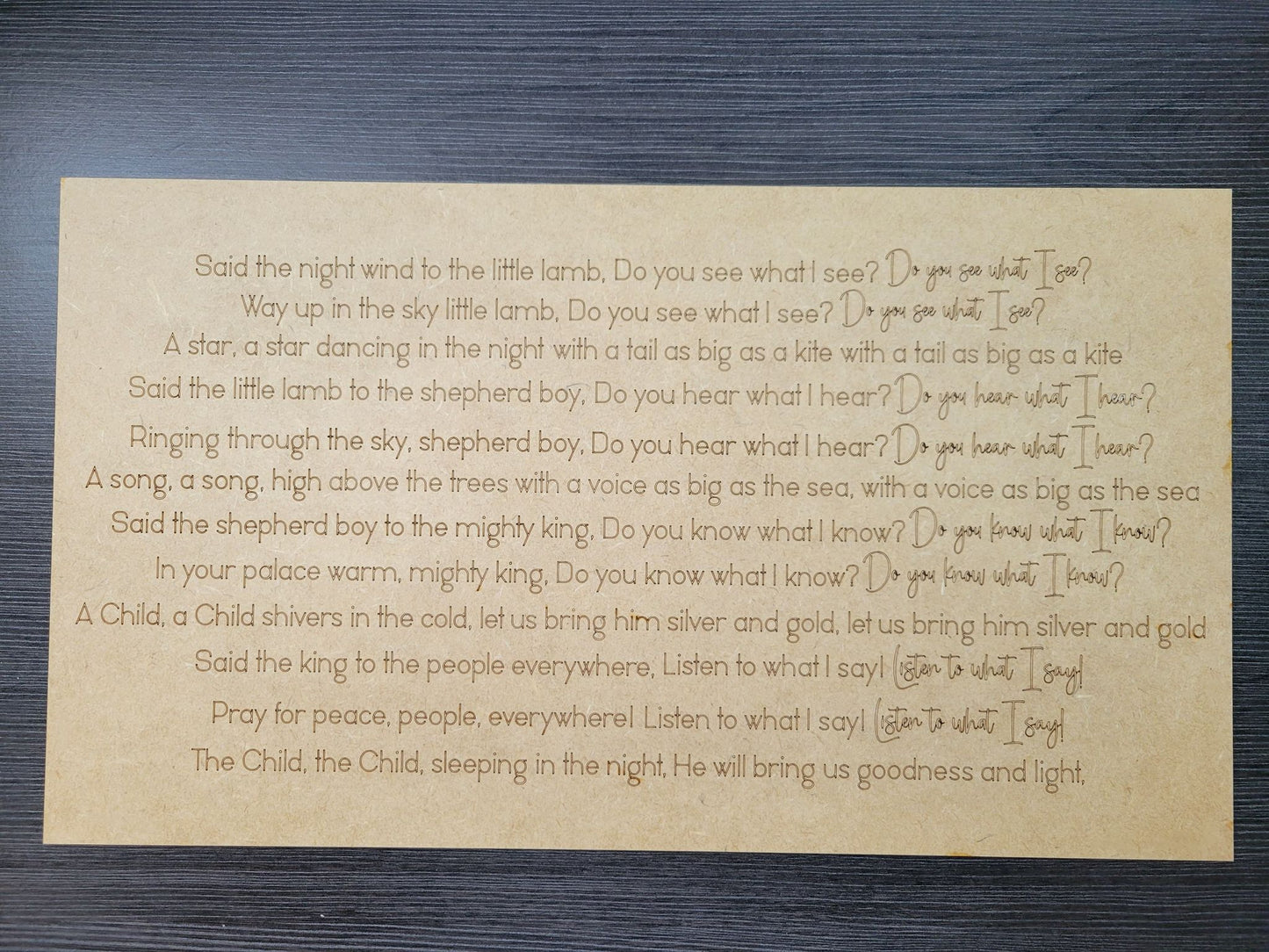 Layered Christmas Carol:Do you Hear what I Hear SVG File Laser Glowforge Ready