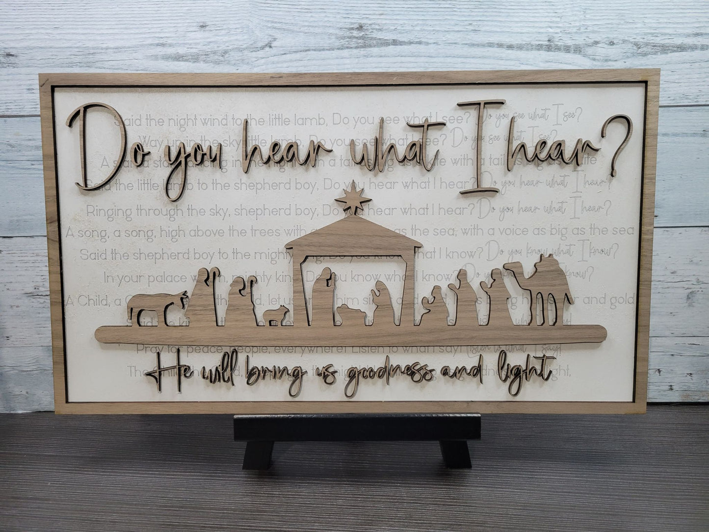 Layered Christmas Carol:Do you Hear what I Hear SVG File Laser Glowforge Ready