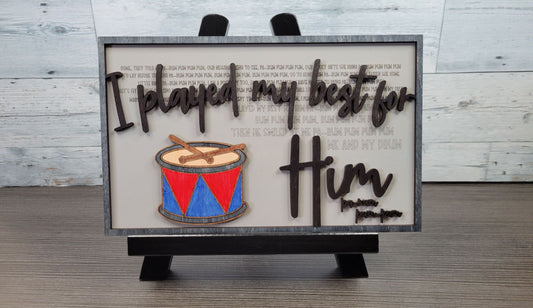 Layered Christmas Carol: Little Drummer Boy SVG File Laser Glowforge Ready