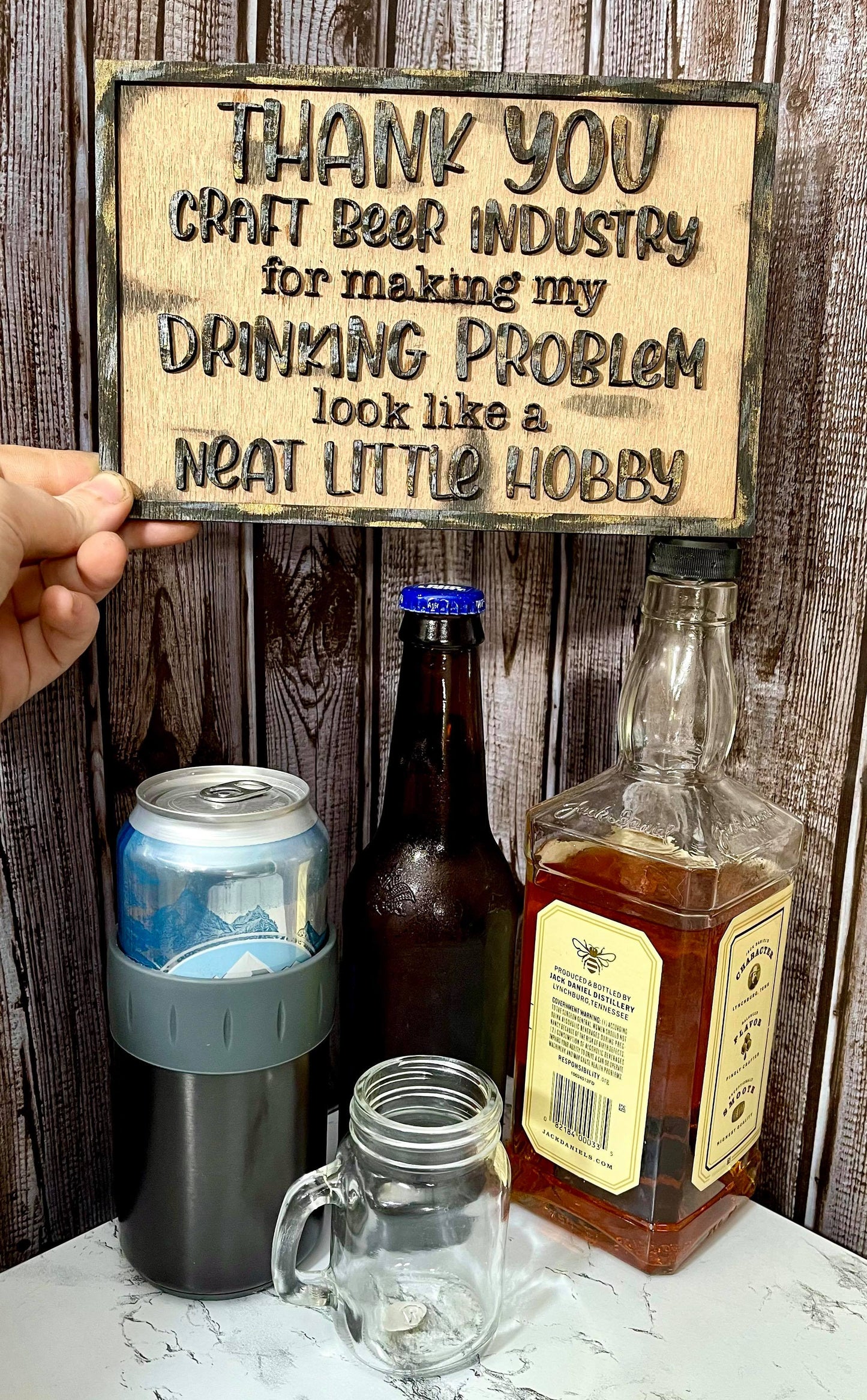 Layered Sign and Keychains: Craft Beer Hobby SVG File Laser Ready Glowforge