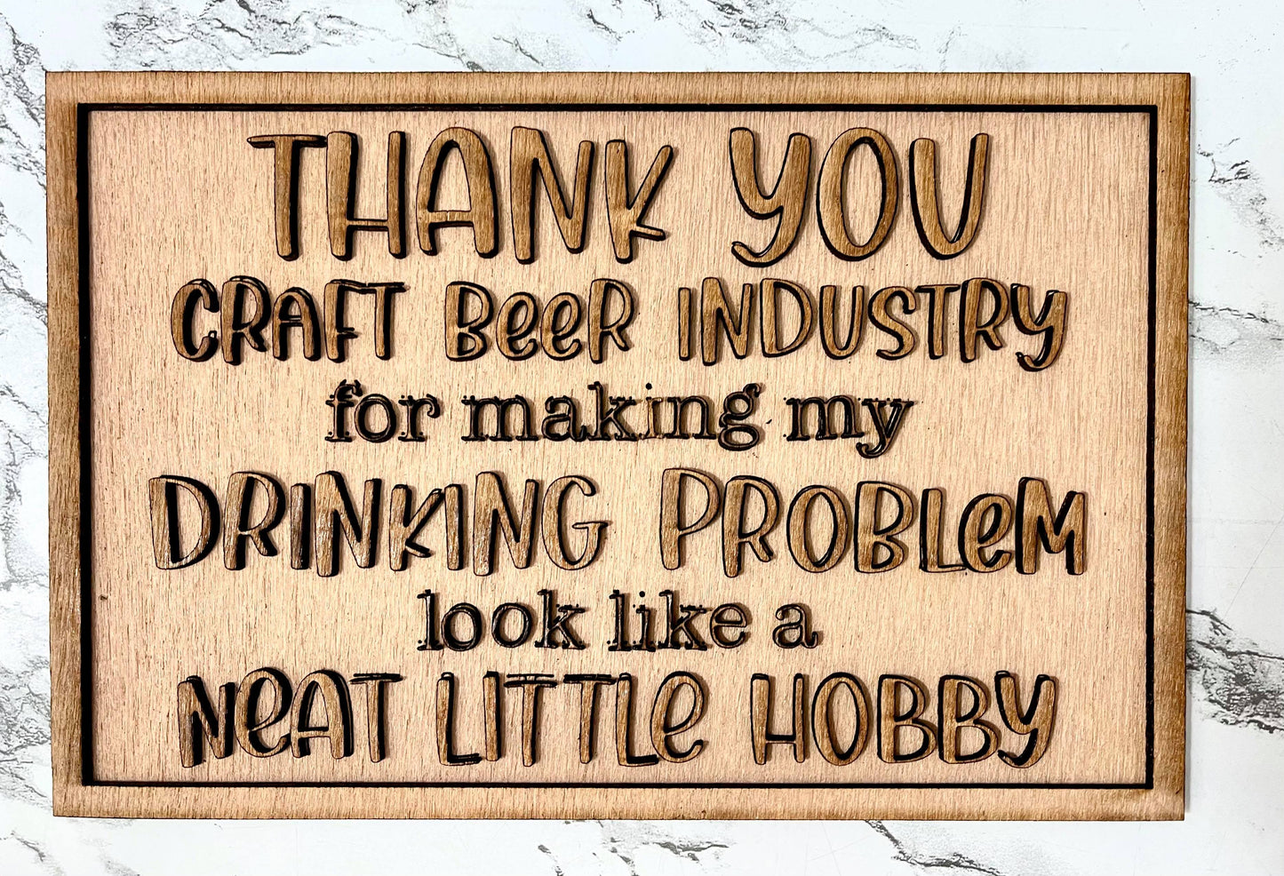 Layered Sign and Keychains: Craft Beer Hobby SVG File Laser Ready Glowforge