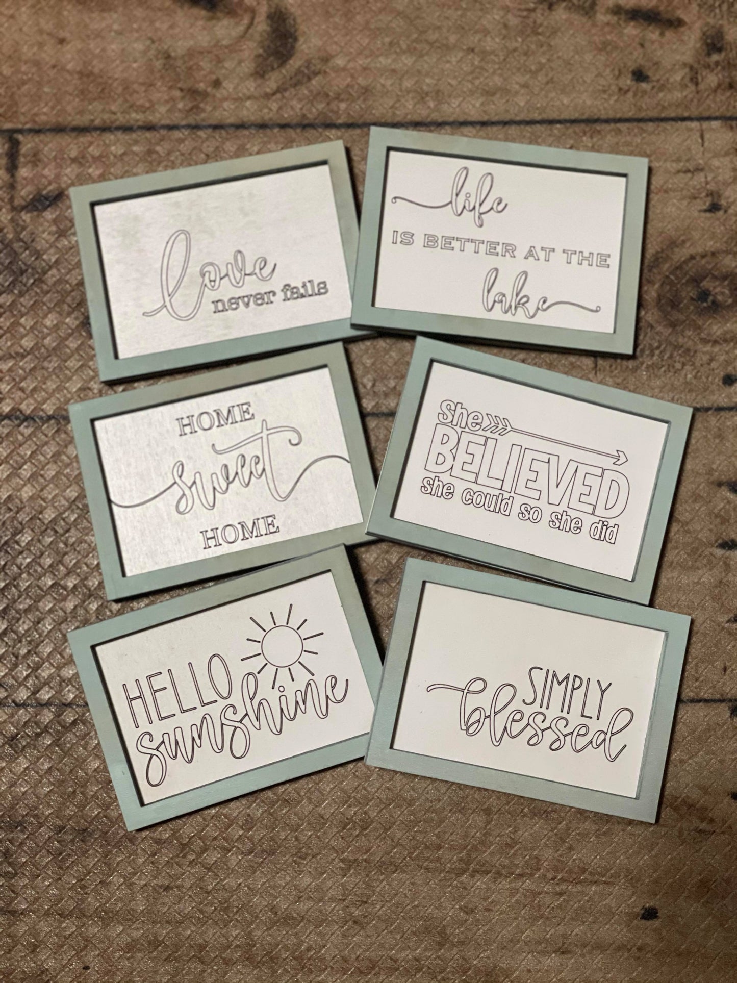 Set of 6 Summer Miniatures Rectangle SVG Files Glowforge Laser Ready