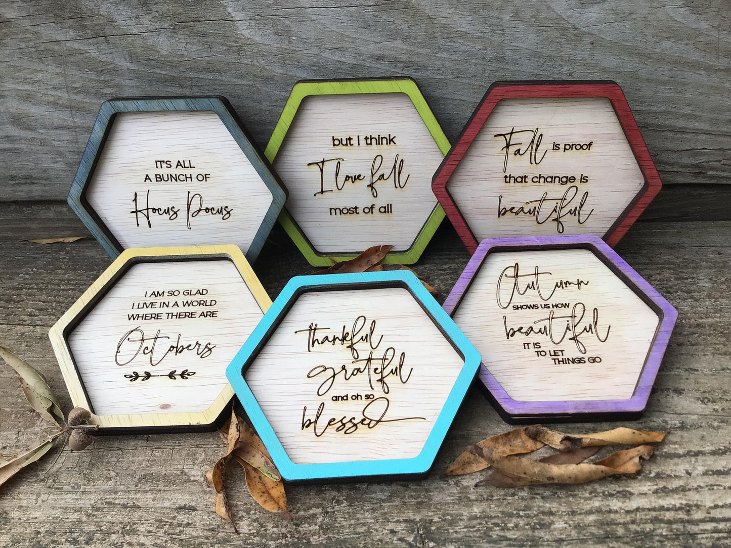 Fall Autumn Trinket Dishes Set of 6 Laser Ready SVG Files