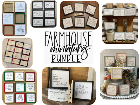 Farmhouse Minis BUNDLE 45 Designs SVG Laser Ready Files