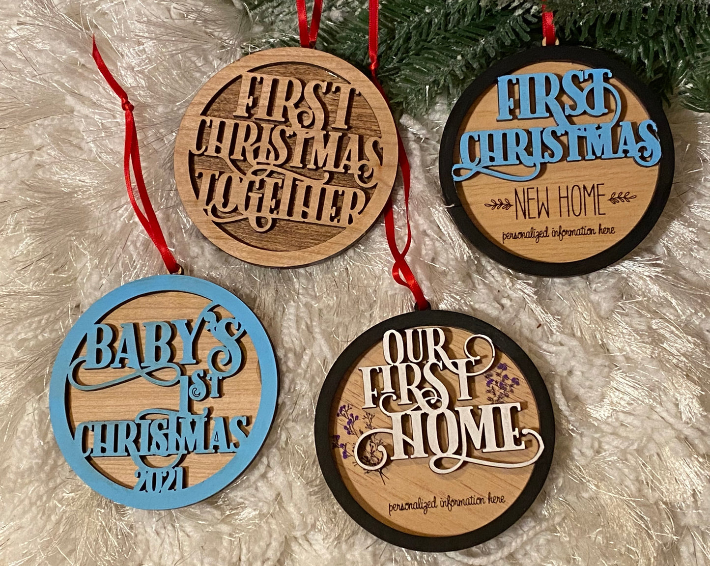 Year of Firsts Ornament SVG Set Glowforge Laser Ready