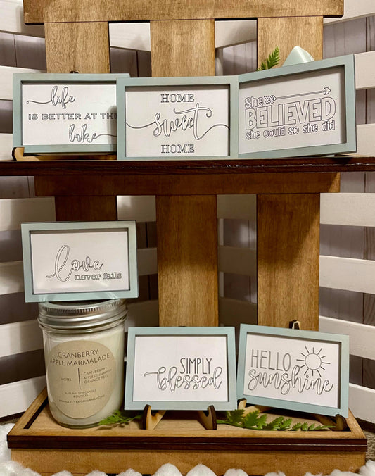 Set of 6 Summer Miniatures Rectangle SVG Files Glowforge Laser Ready