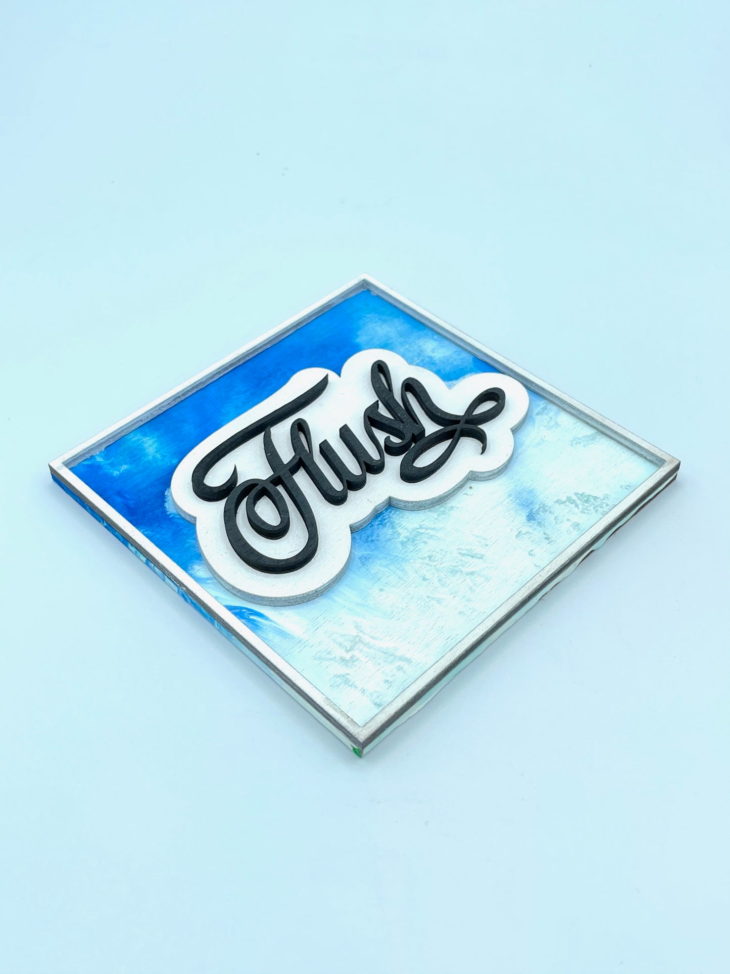 Set of 4 Square Layered Bathroom SIgns SVG Laser Ready File GLOWFORGE