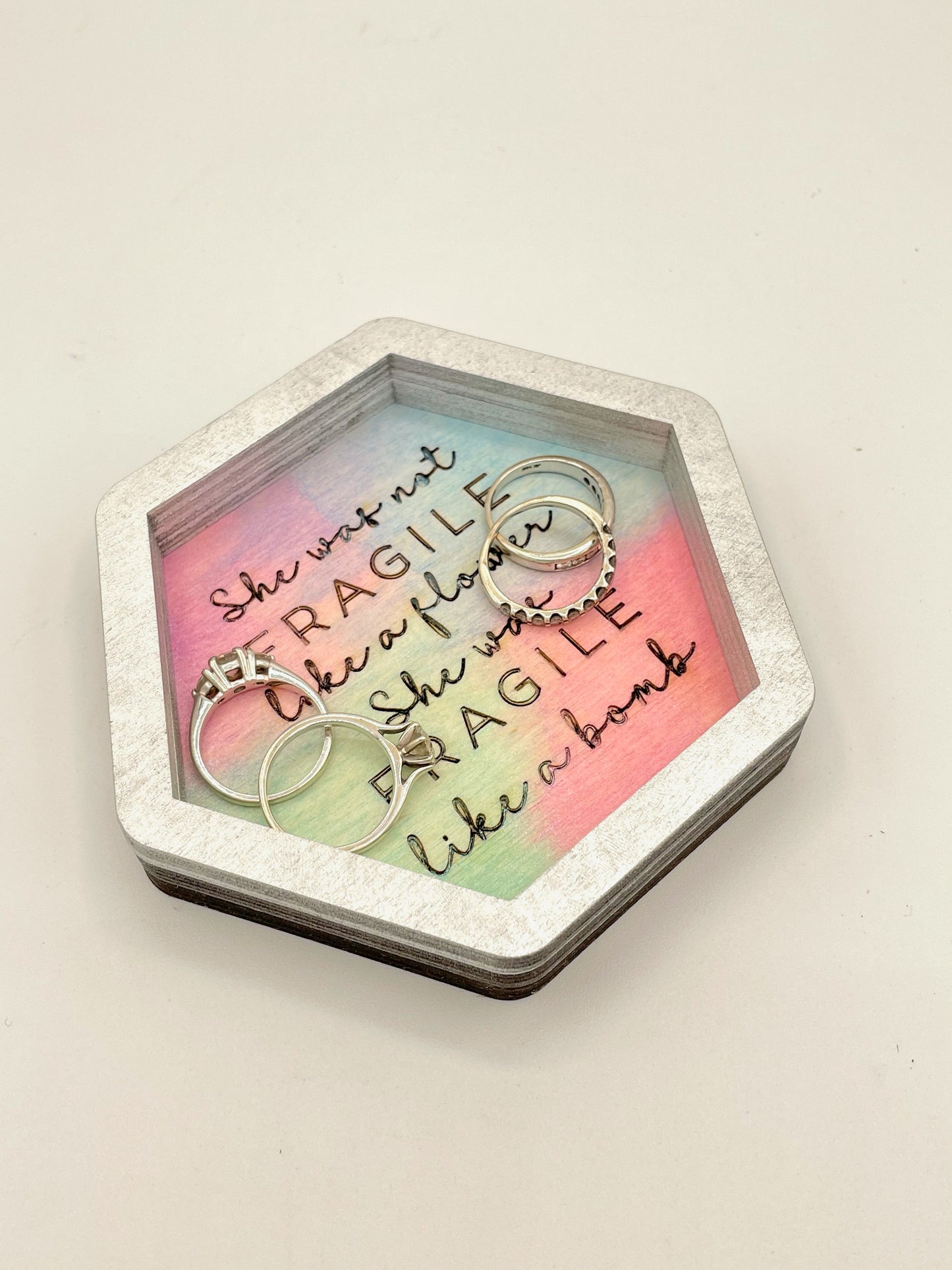 Empowered Women Mom Trinket Dish SVG Laser Ready FILE GLOWFORGE Thunder NOVA GIRL POWER