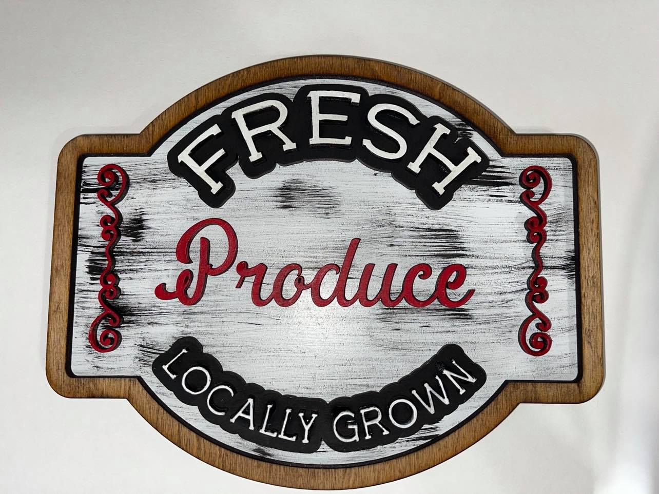 Farmers Market Fresh Produce SVG Layered Sign Glowforge Ready Laser File
