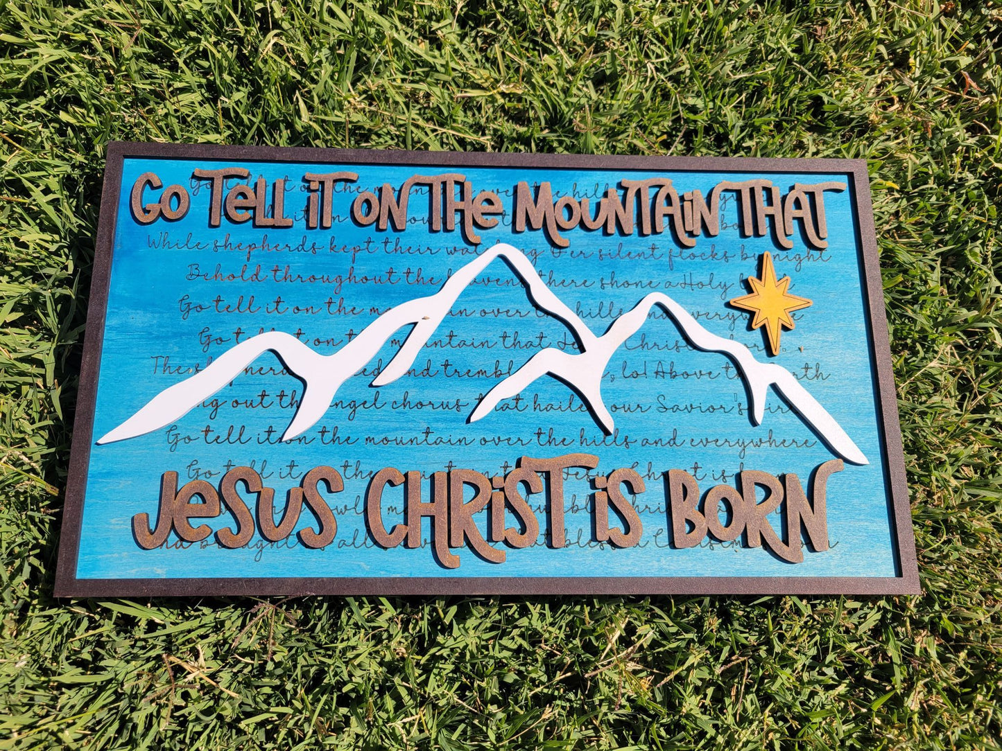 Layered Christmas Carol: Go Tell it on the Mountain Jesus Christ is Born SVG FILE Laser Cut Glowforge