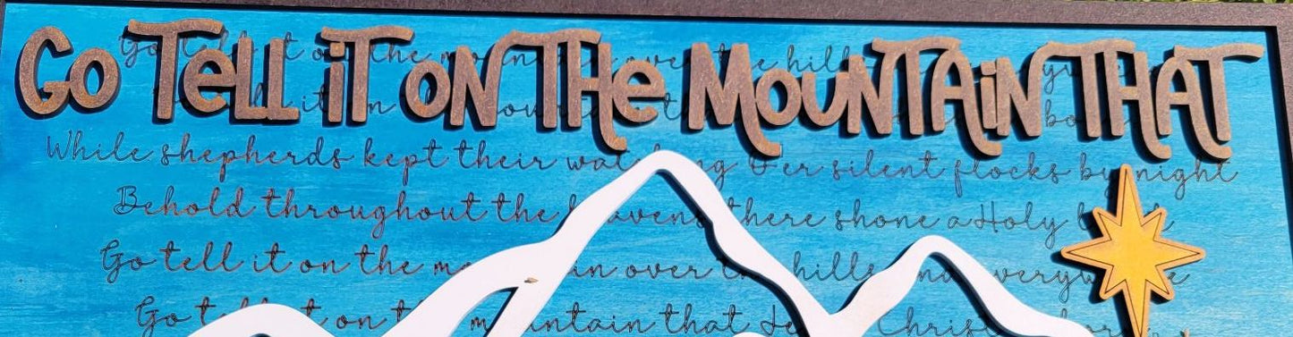 Layered Christmas Carol: Go Tell it on the Mountain Jesus Christ is Born SVG FILE Laser Cut Glowforge