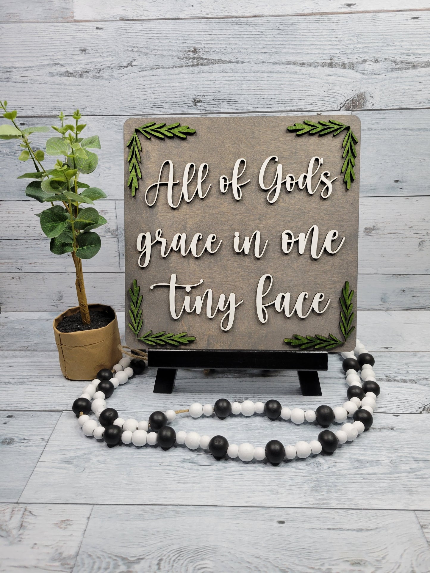 Layered Sign:All of God's Grace in One Tiny Face SVG Laser Ready File