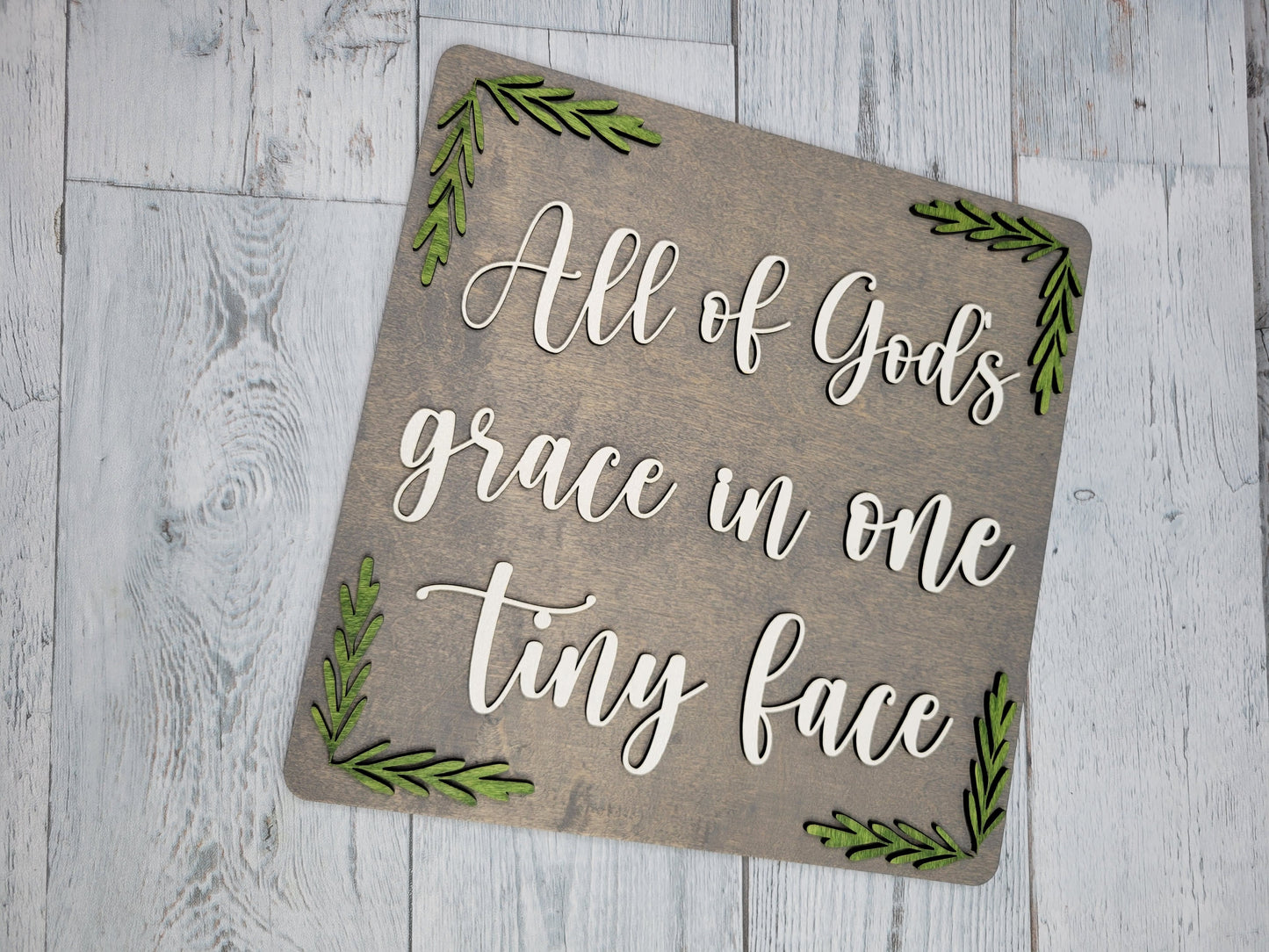 Layered Sign:All of God's Grace in One Tiny Face SVG Laser Ready File