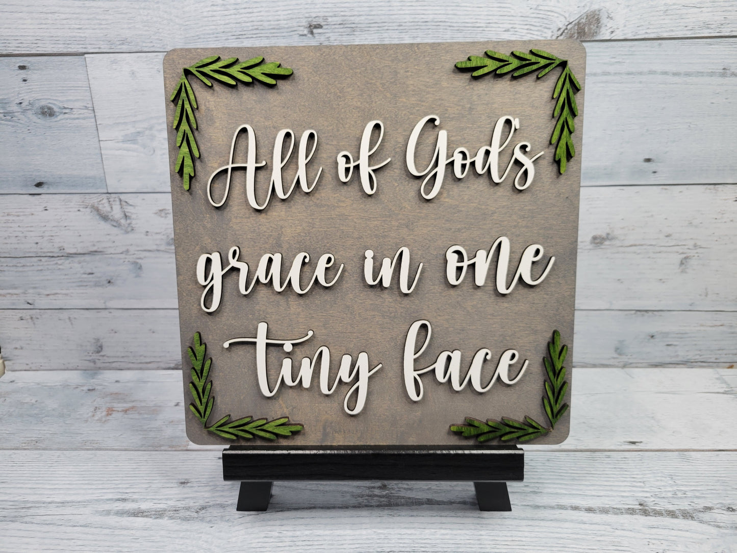 Layered Sign:All of God's Grace in One Tiny Face SVG Laser Ready File