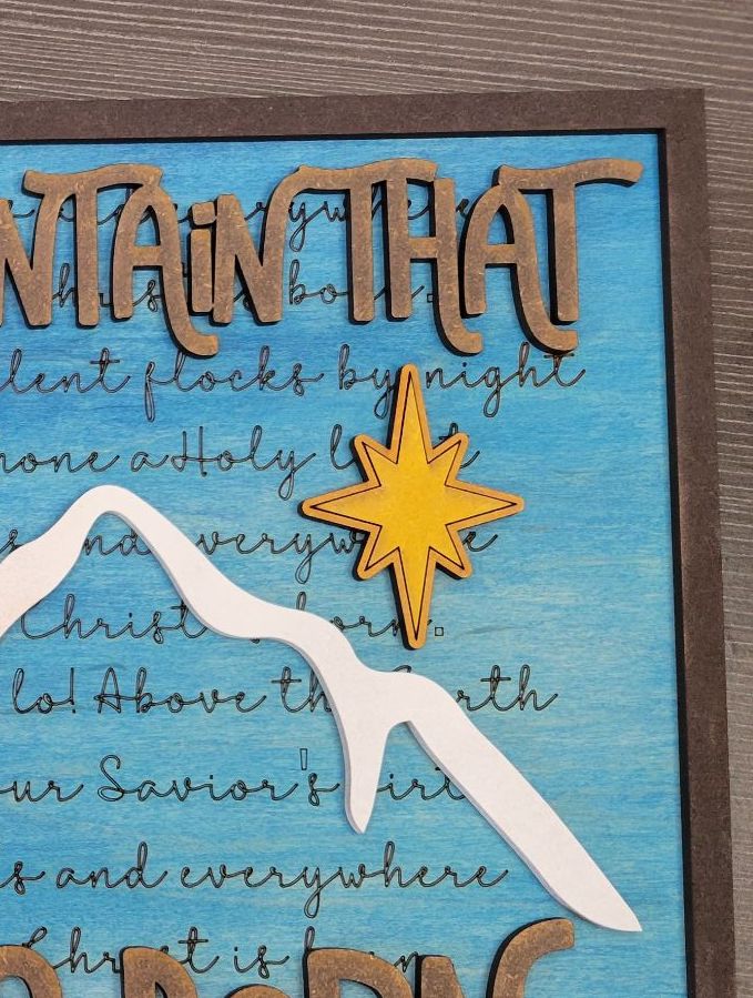 Layered Christmas Carol: Go Tell it on the Mountain Jesus Christ is Born SVG FILE Laser Cut Glowforge