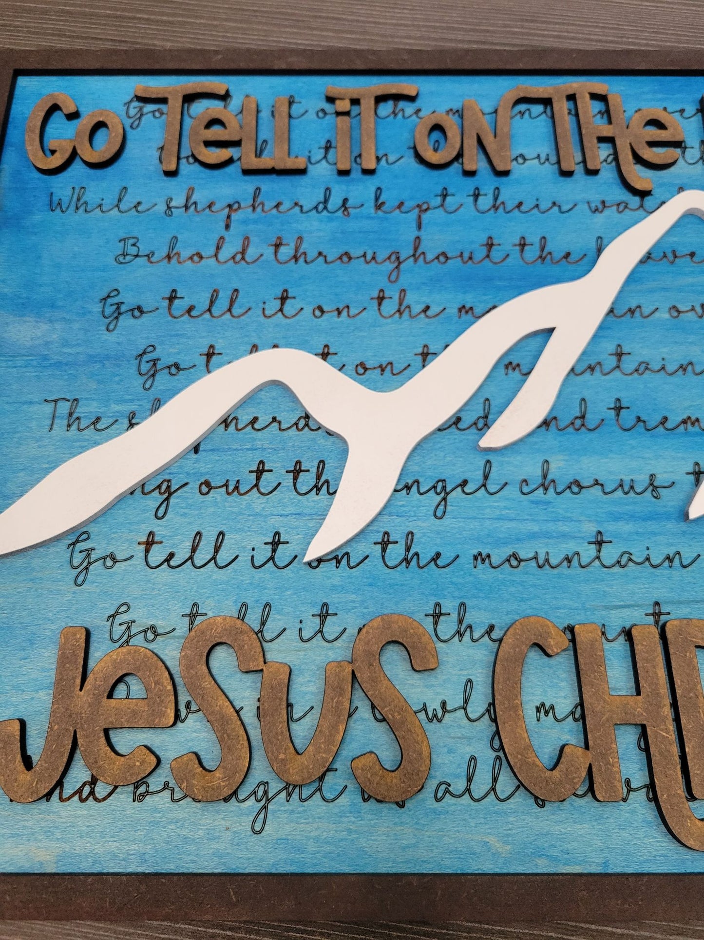 Layered Christmas Carol: Go Tell it on the Mountain Jesus Christ is Born SVG FILE Laser Cut Glowforge