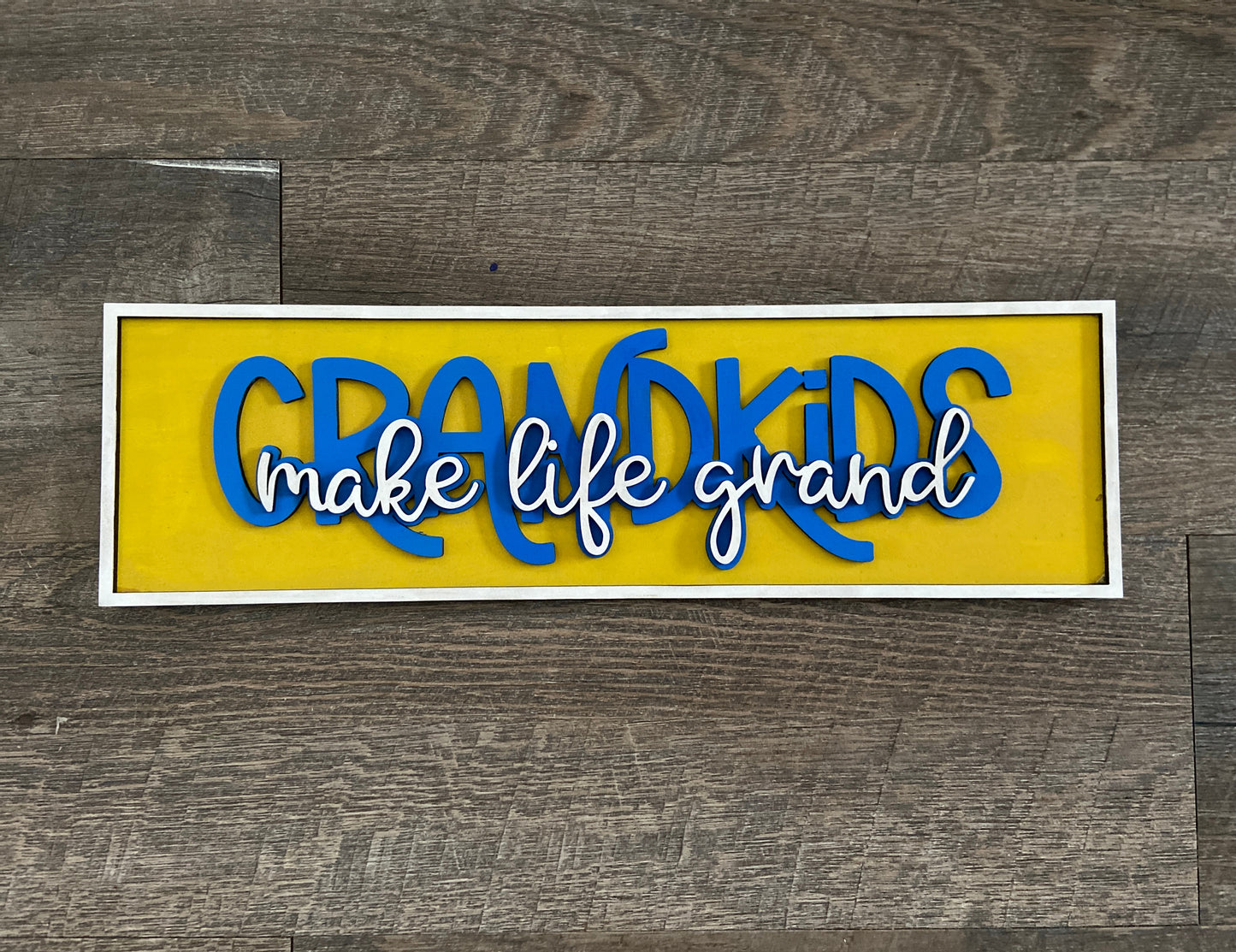 Layered Sign: Grandkids Make Life Grand SVG Laser Ready File