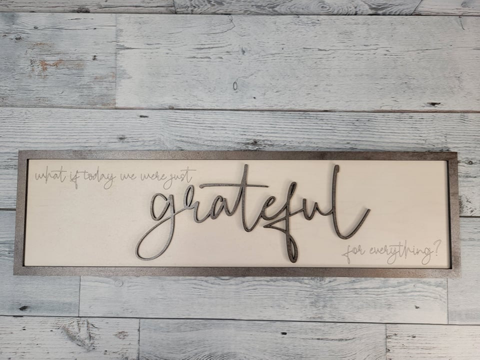 Layered Fall Thanksgiving Thankful Grateful DUO SVG Home Decor Shelf Sitter Sign