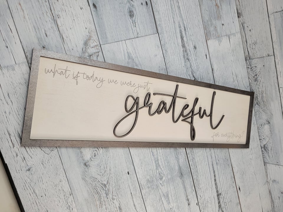 Layered Fall Thanksgiving Thankful Grateful DUO SVG Home Decor Shelf Sitter Sign