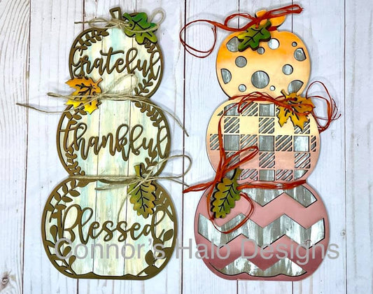 Standing Stacked Pumpkins, Small (18") Medium (24")