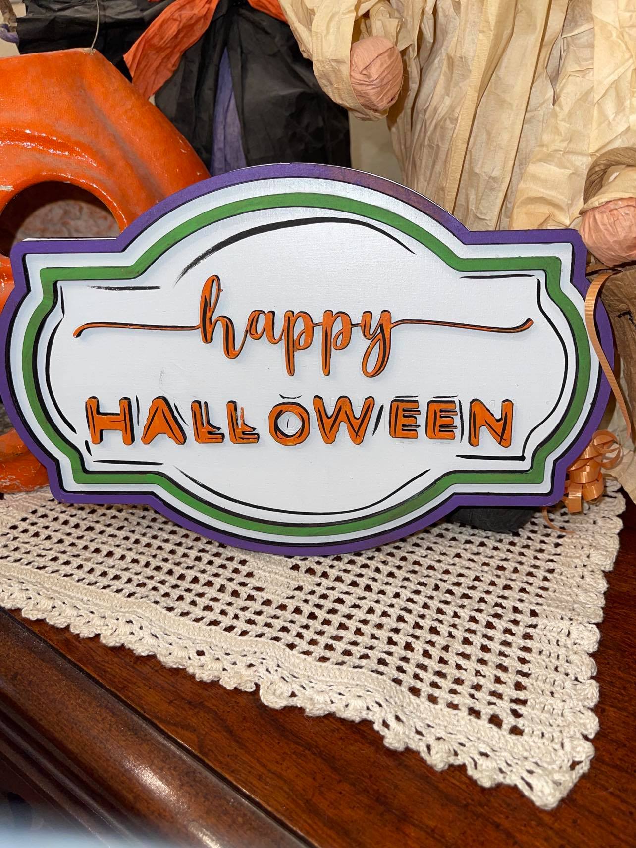 Halloween Duo Trick or Treat SVG File Laser Ready Double Framed Glowforge