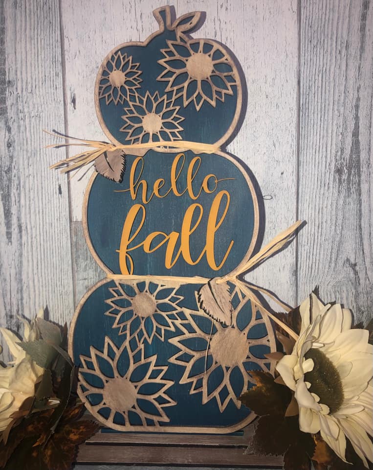 Standing Stacked Pumpkins, 48" XL