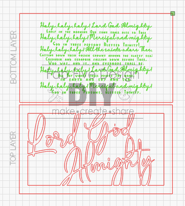 Layered Quote: Holy, Holy, Holy, Lord God Almighty SVG Laser File Glowforge