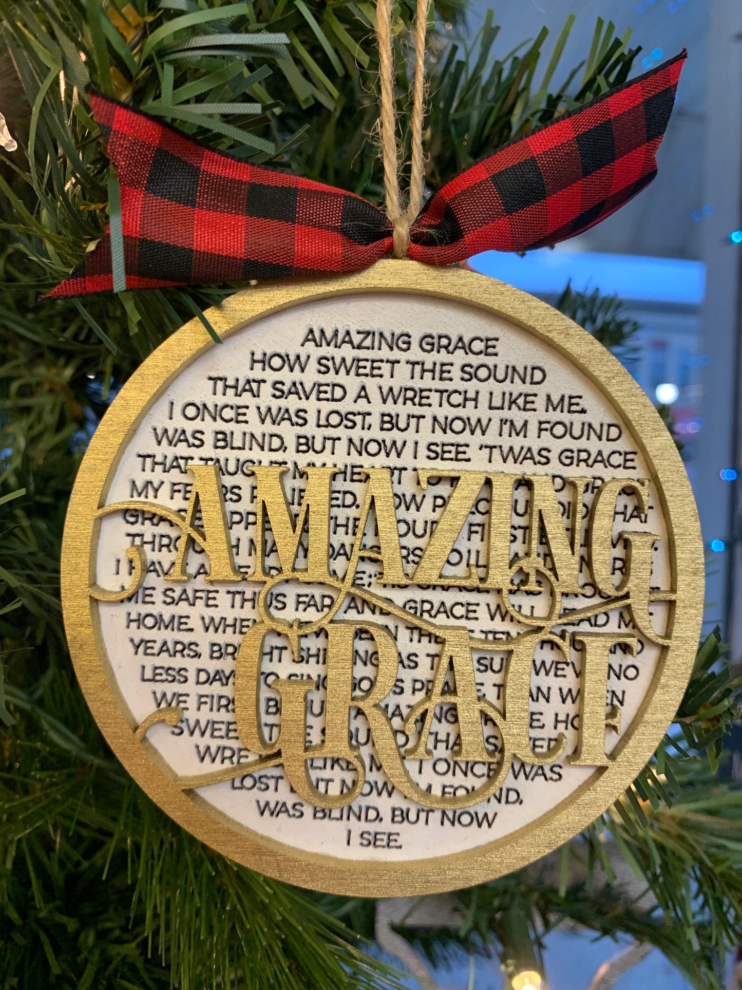 Christmas Ornament SVG File Glowforge Ready Laser: Amazing Grace