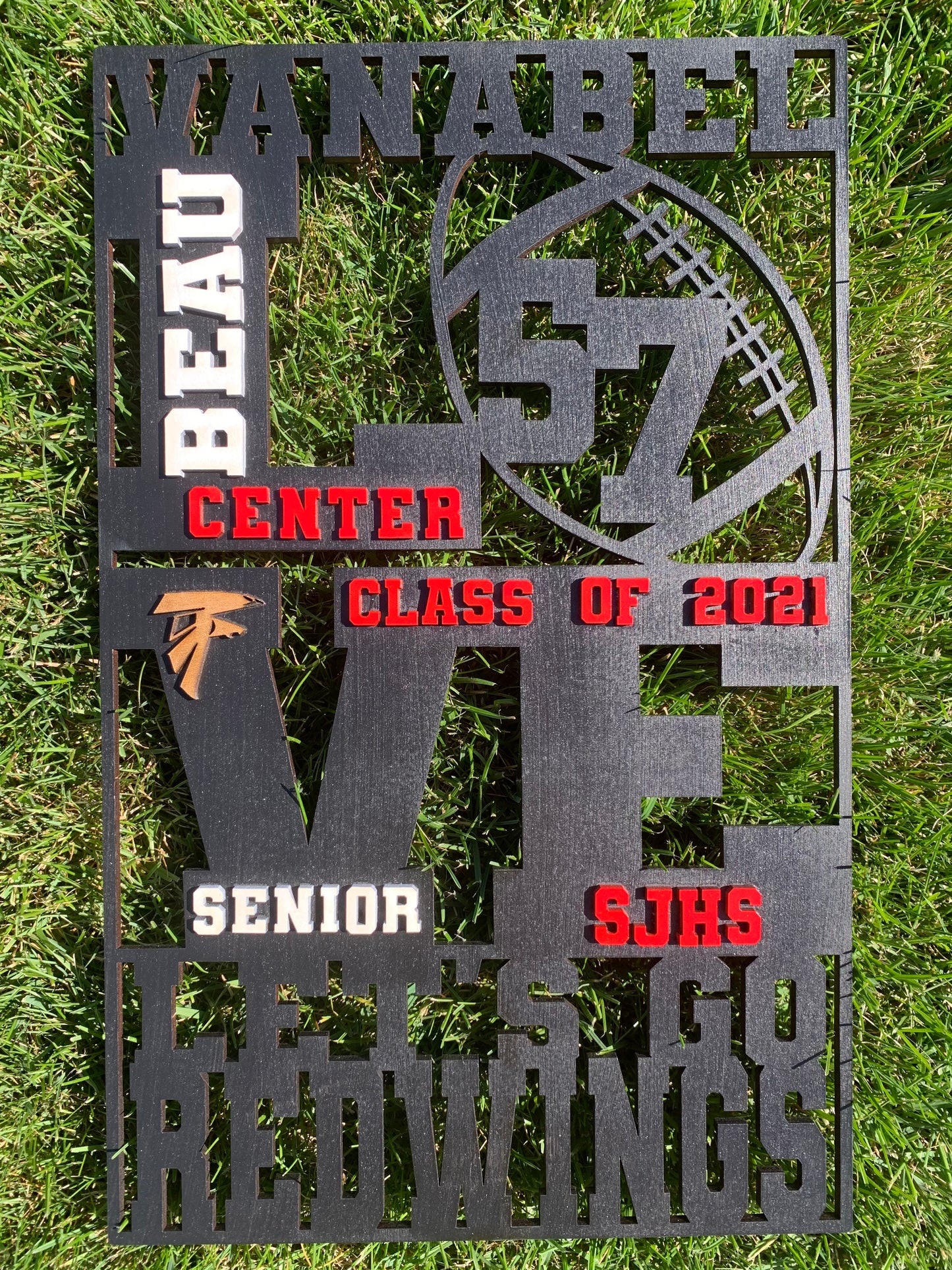 LOVE Football Custom Wood SIgn