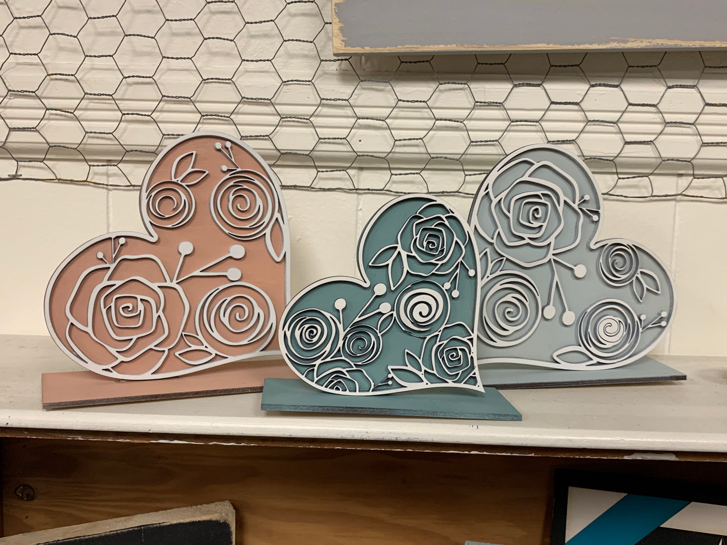 Set of 3 Stand Alone Hearts