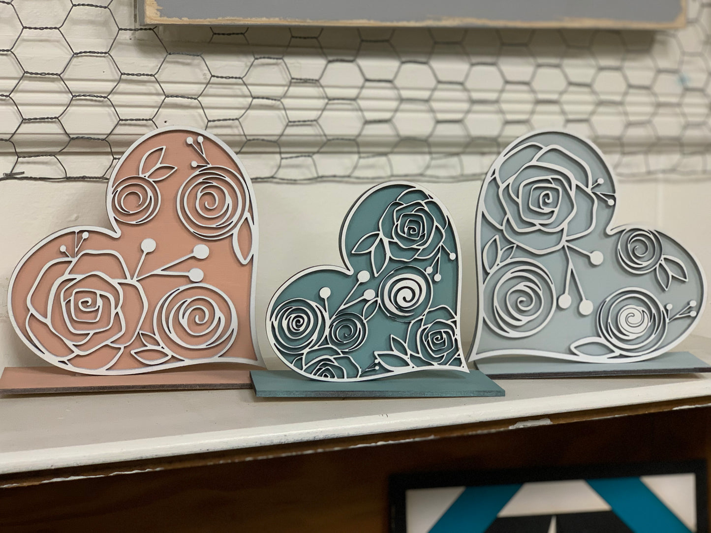 Set of 3 Stand Alone Hearts