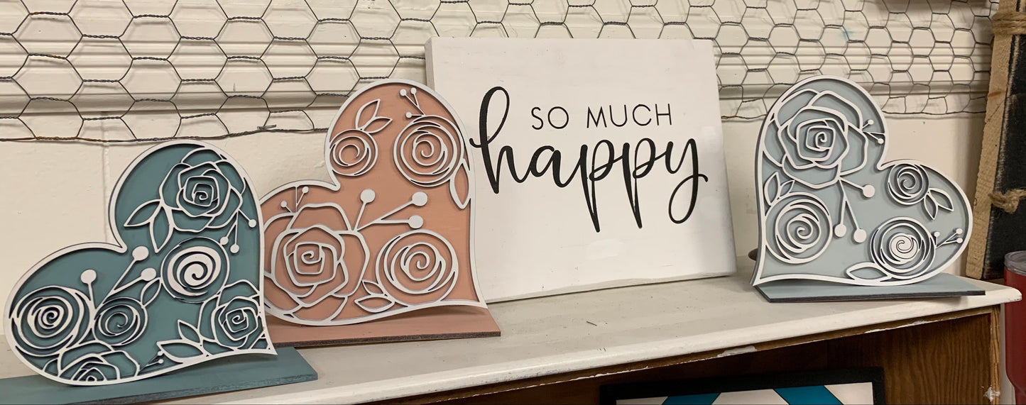 Set of 3 Stand Alone Hearts